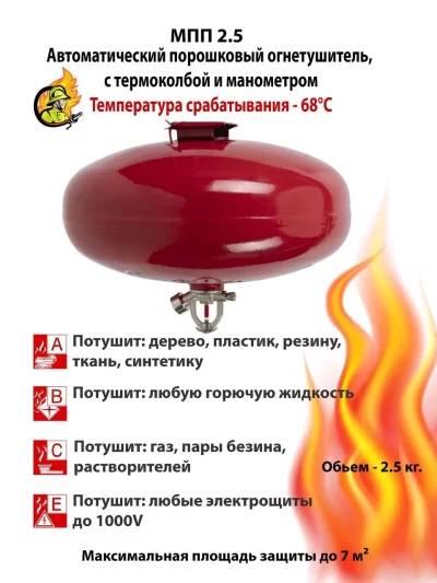 Модуль МПП-2,5 Ярпожинвест Самосрабатывающ. с термочувствительной колбой Температура срабатывания 68С⁰ — изображение 2